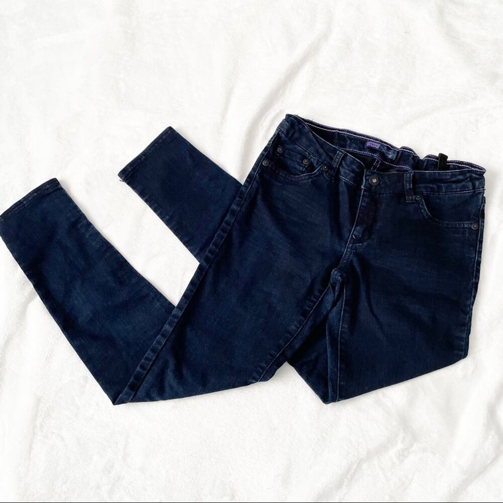 Levi’s denim leggings dark blue wash indigo girls adjustable waist size 12 kids